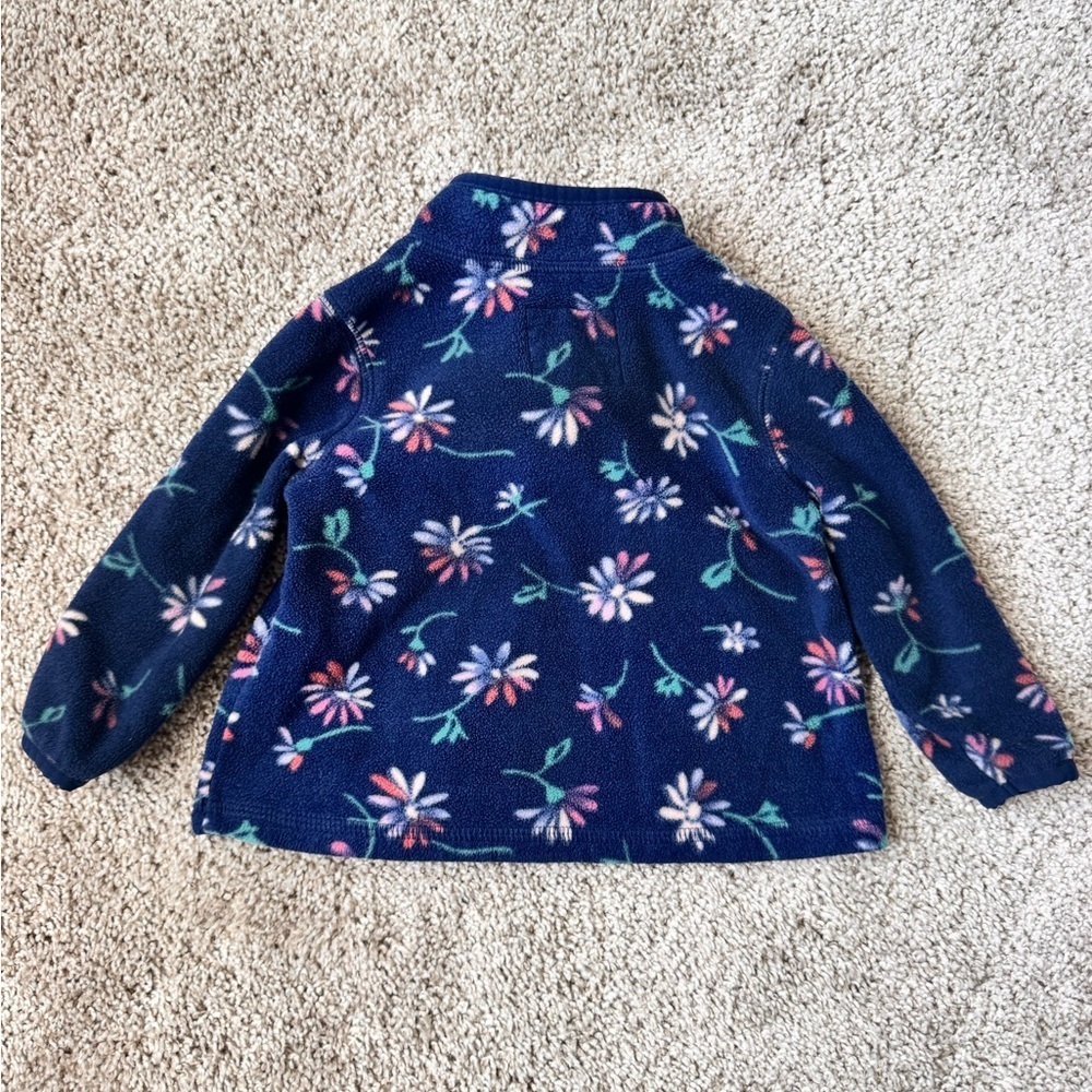 Baby Girl OshKosh Fleece Pullover Sweatshirt Floral quarter zip size 12 months - Picture 5 of 5
